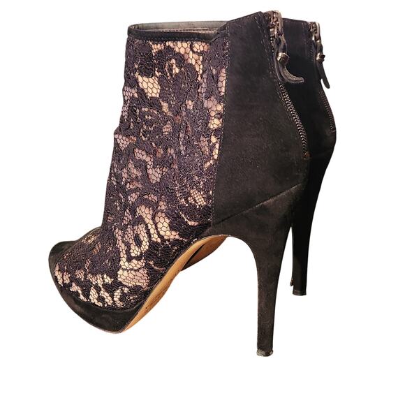 Via Spiga Size 8 Evanna Lace Peep Toe Booties - Picture 4 of 7